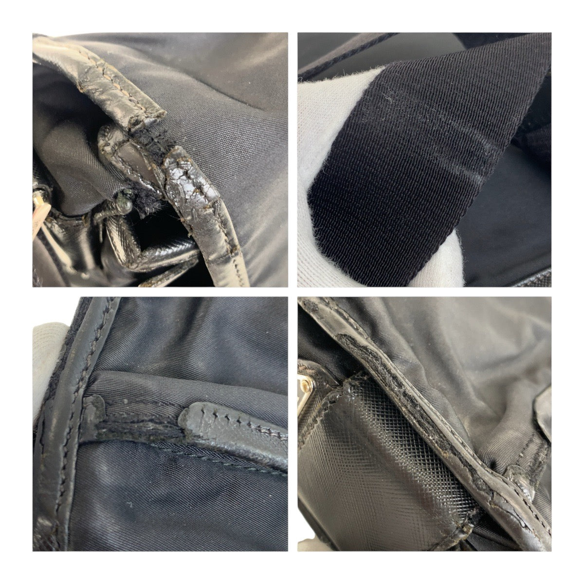 PRADA Shoulder Bag Nylon Black SilverMetal Test Triangle With logo