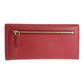PRADA Long Wallet Purse leather Red Gold Metal Safiano logo