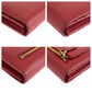 PRADA Long Wallet Purse leather Red Gold Metal Safiano logo