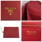 PRADA Long Wallet Purse leather Red Gold Metal Safiano logo