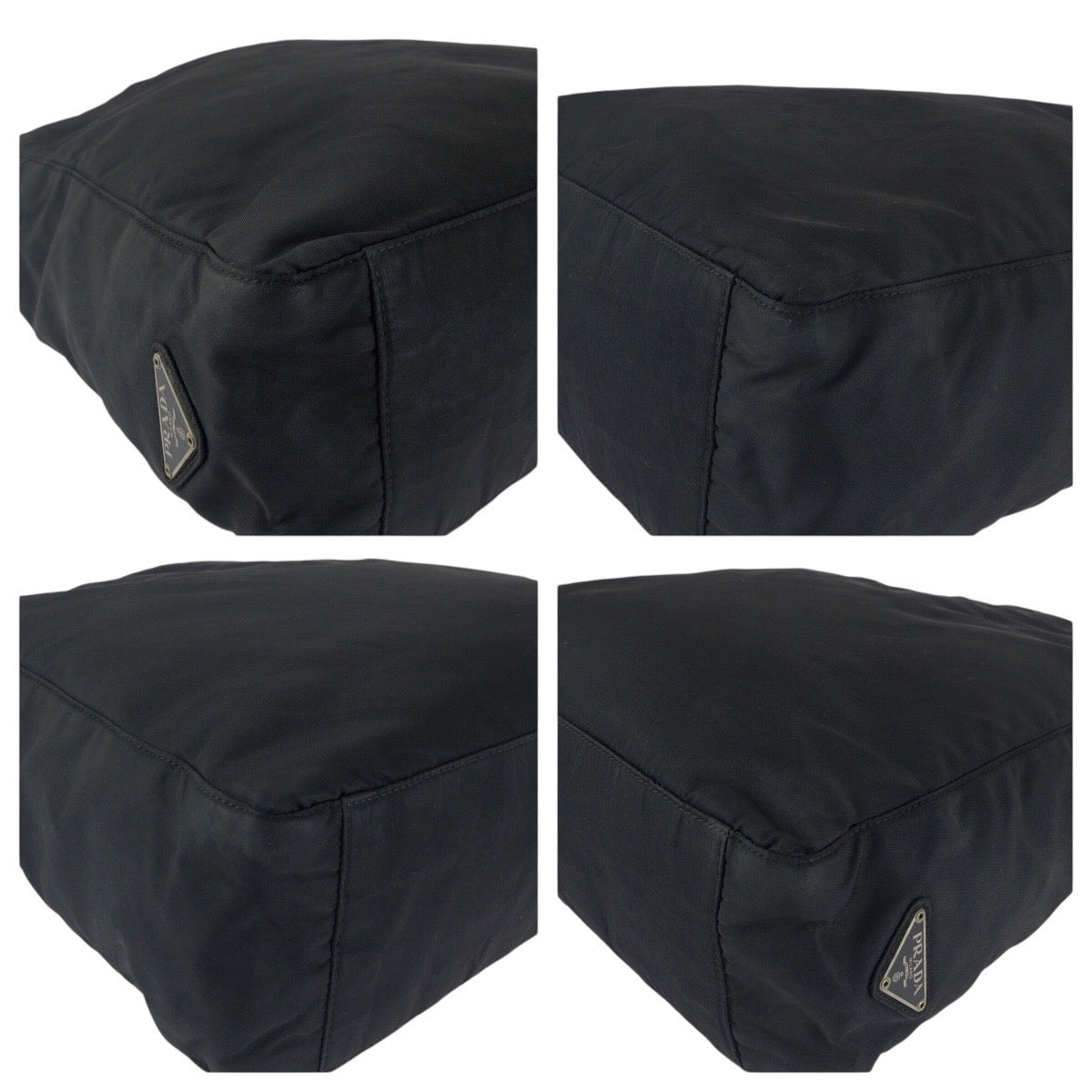 PRADA Tote Bag Nylon Black SilverMetal Test Triangle With logo