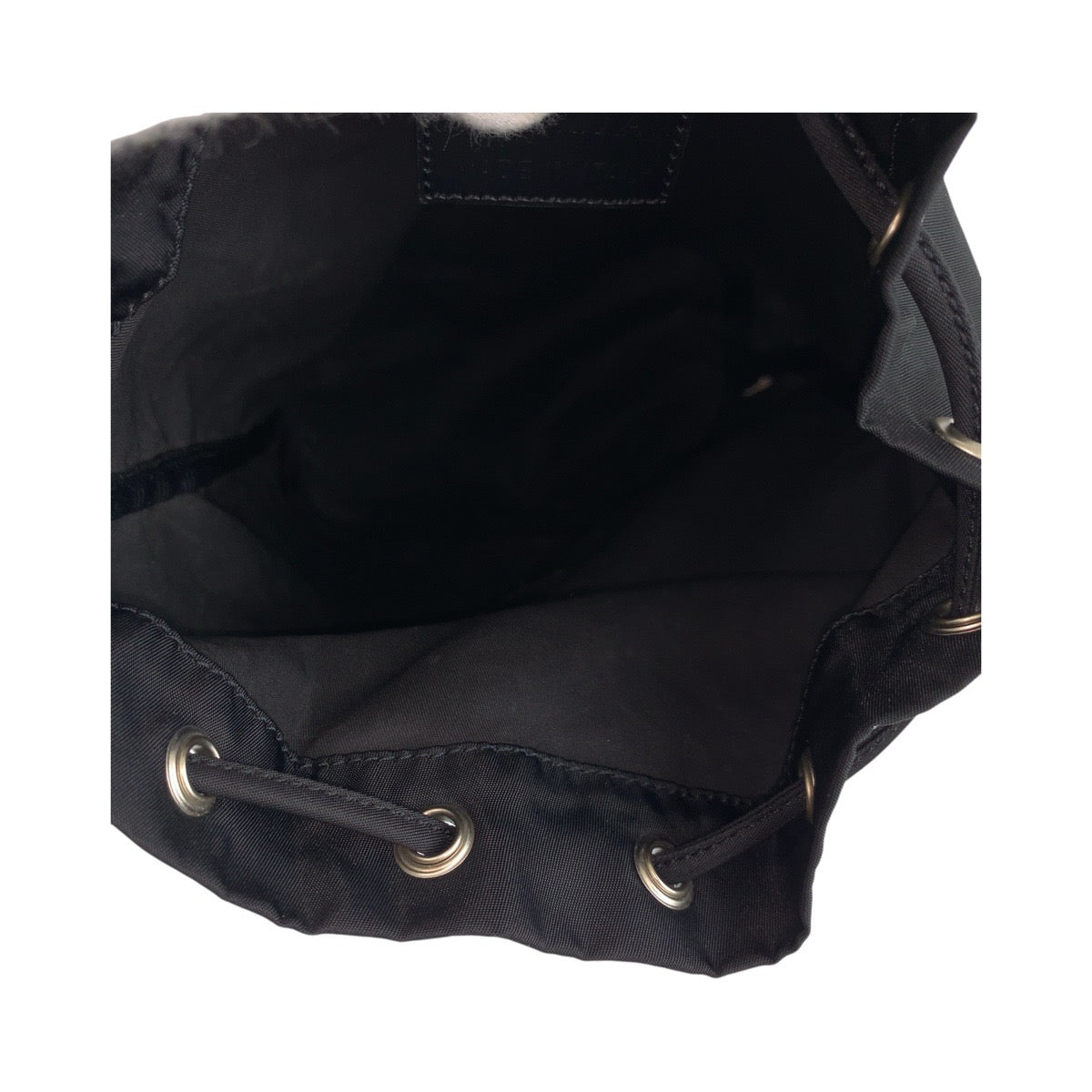 PRADA Pouch Nylon Black SilverMetal Test Triangle With logo