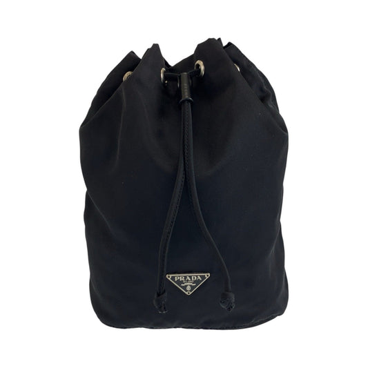 PRADA Pouch Nylon Black SilverMetal Test Triangle With logo