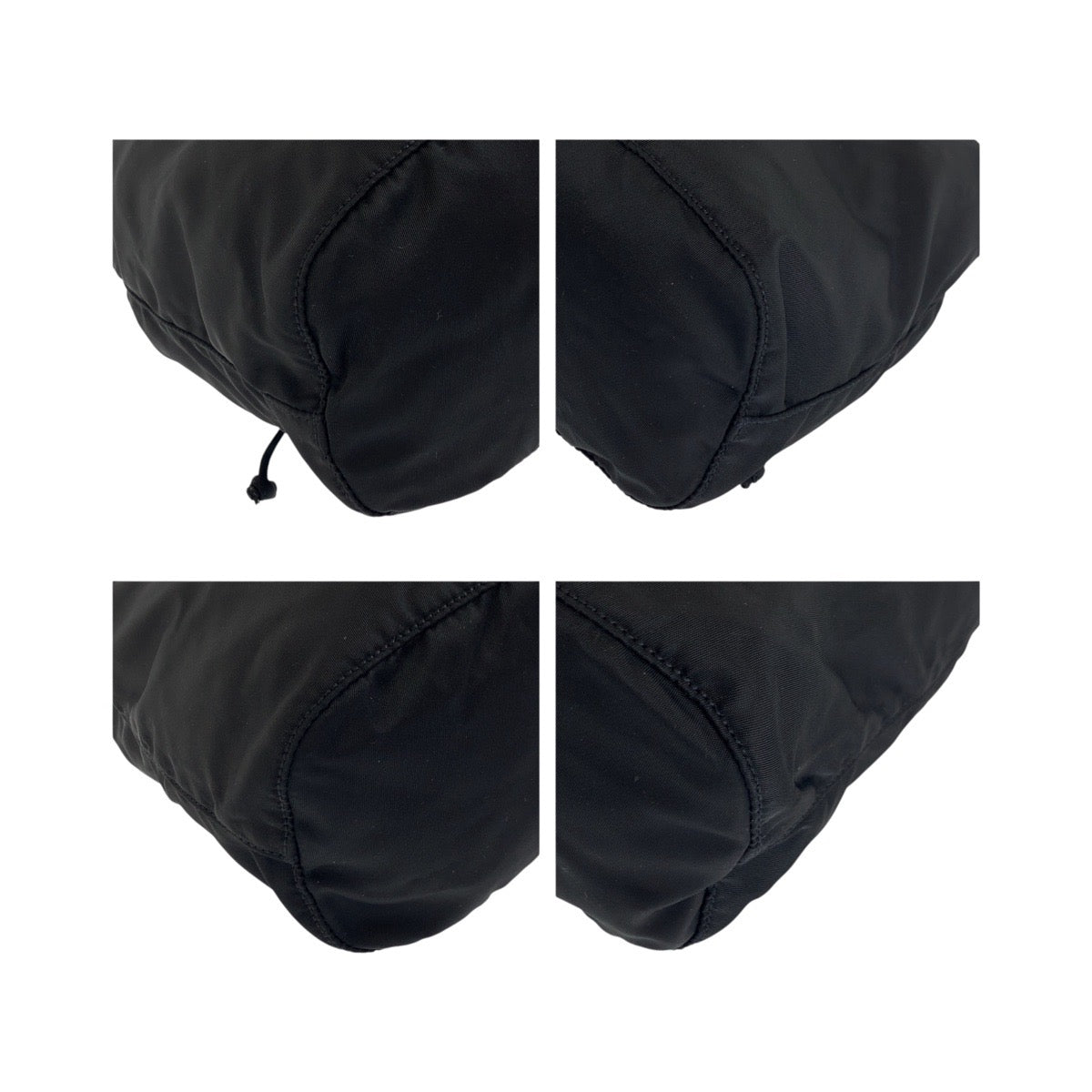 PRADA Pouch Nylon Black SilverMetal Test Triangle With logo
