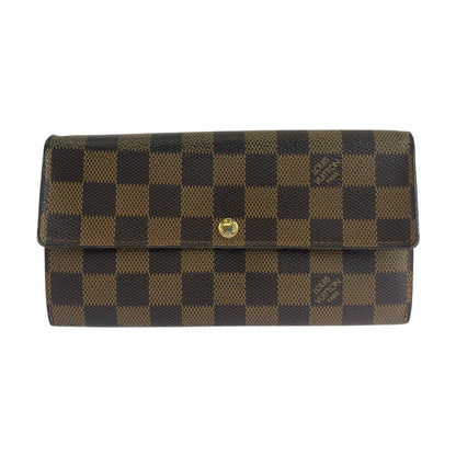 LOUIS VUITTON Damier Ebene Sarah Long Wallet