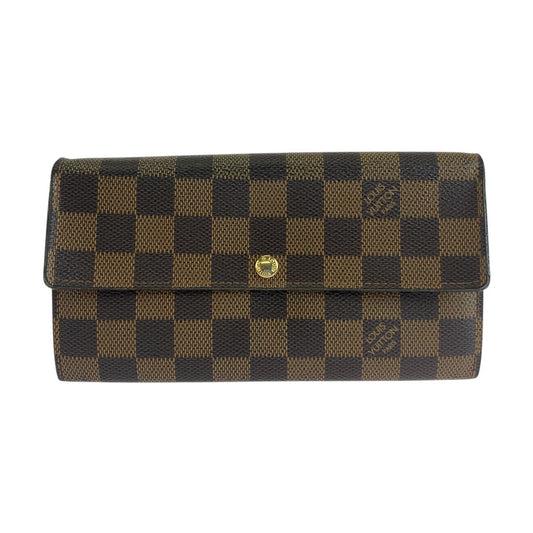 LOUIS VUITTON Damier Ebene Sarah Long Wallet