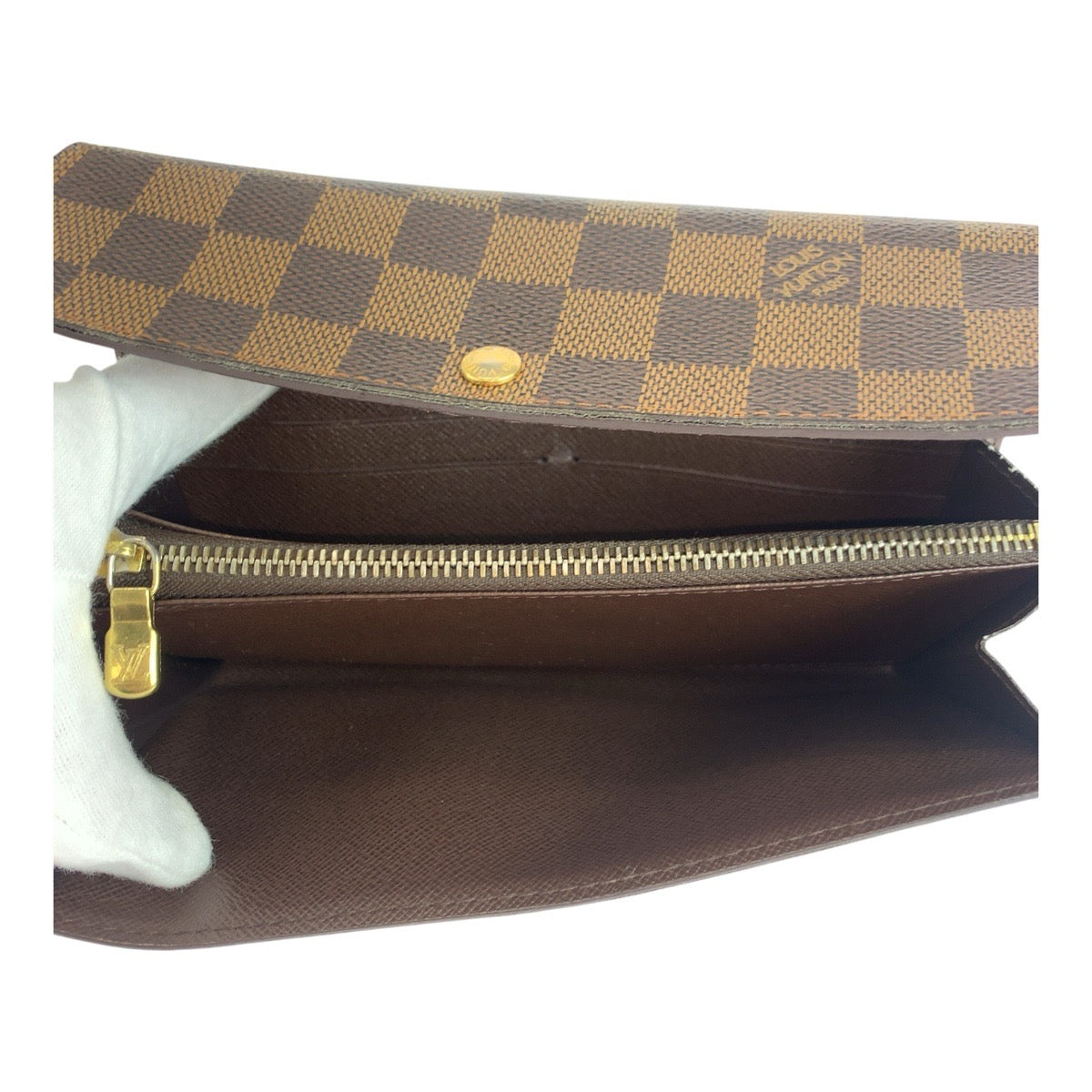 LOUIS VUITTON Damier Ebene Sarah Long Wallet