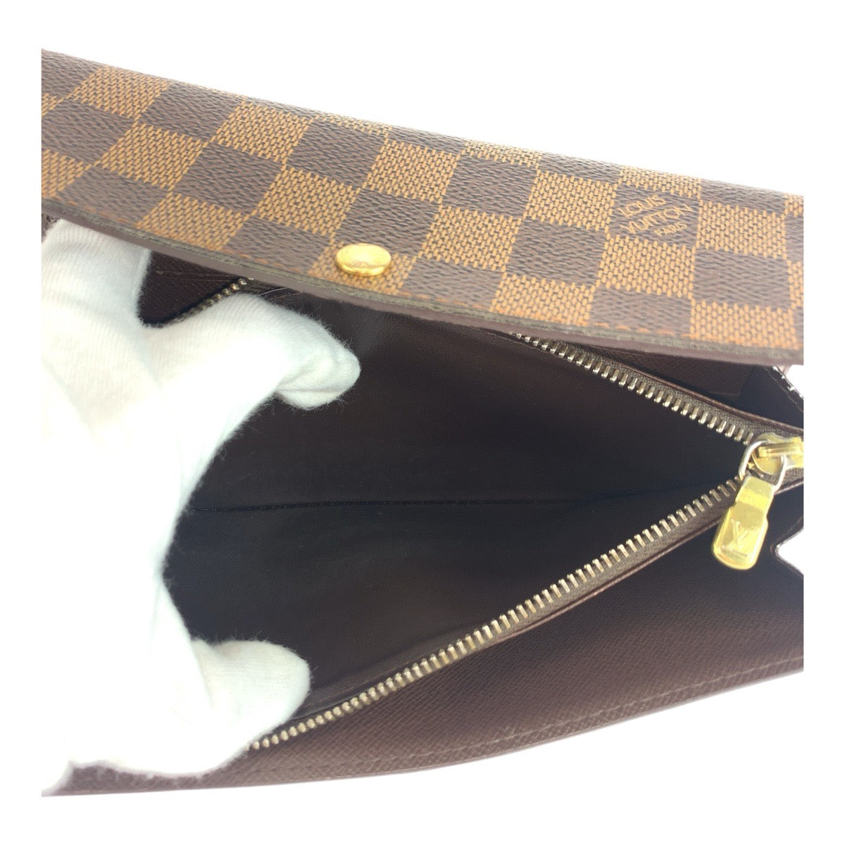 LOUIS VUITTON Damier Ebene Sarah Long Wallet