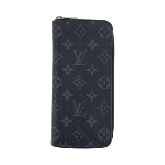 LOUIS VUITTON Long Wallet Purse M62295 PVC black Monogram Eclipse Zippy Wallet Vertical