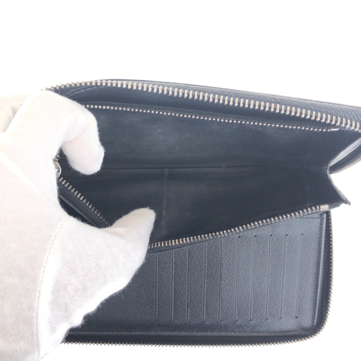 LOUIS VUITTON Long Wallet Purse M62295 PVC black Monogram Eclipse Zippy Wallet Vertical
