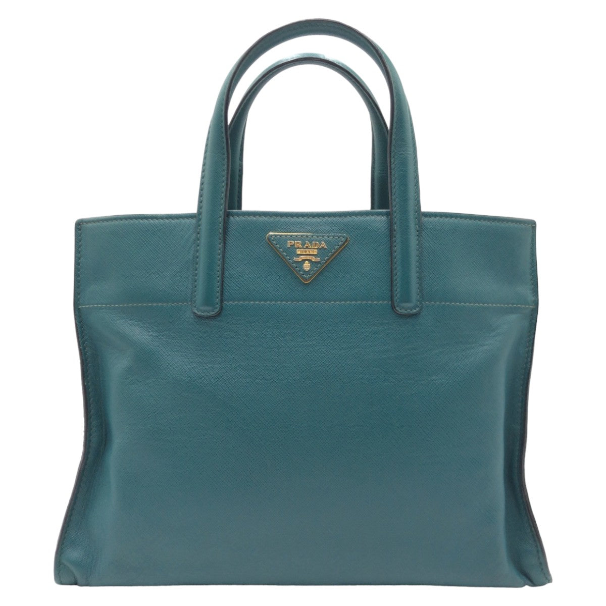PRADA Tote Bag BN2606 leather Green GoldMetal Safiano