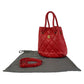 BALENCIAGA Shoulder Bag 600327 leather Red Gold Metal BBucket Bag