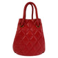 BALENCIAGA Shoulder Bag 600327 leather Red Gold Metal BBucket Bag