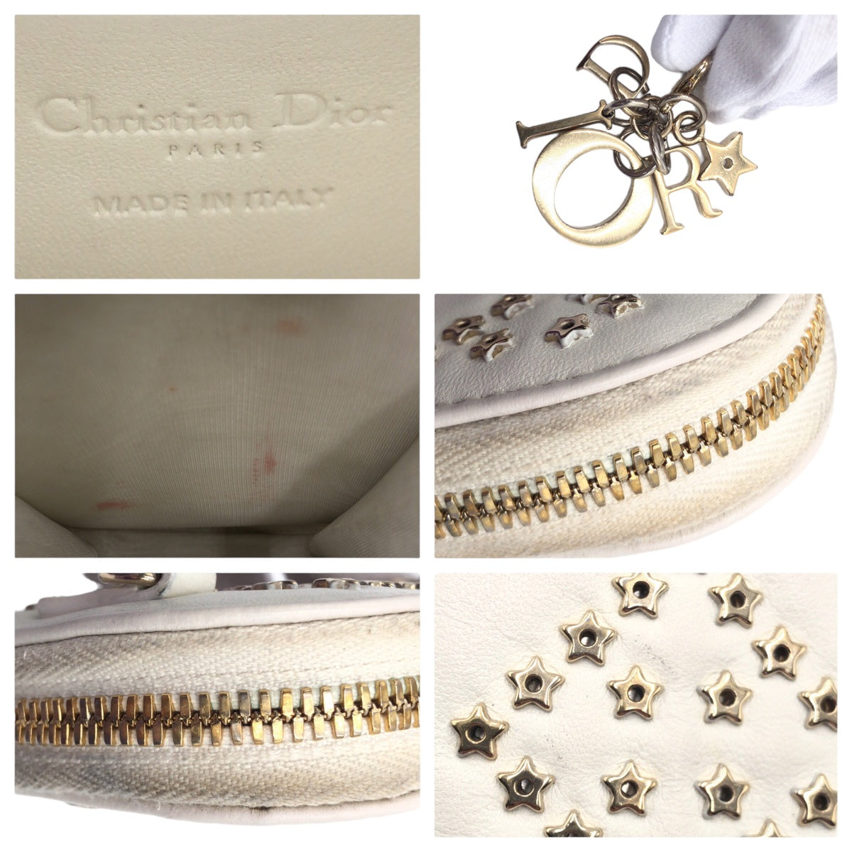 Dior Shoulder Bag S0872BNHB leather White GoldMetal Lady Dior