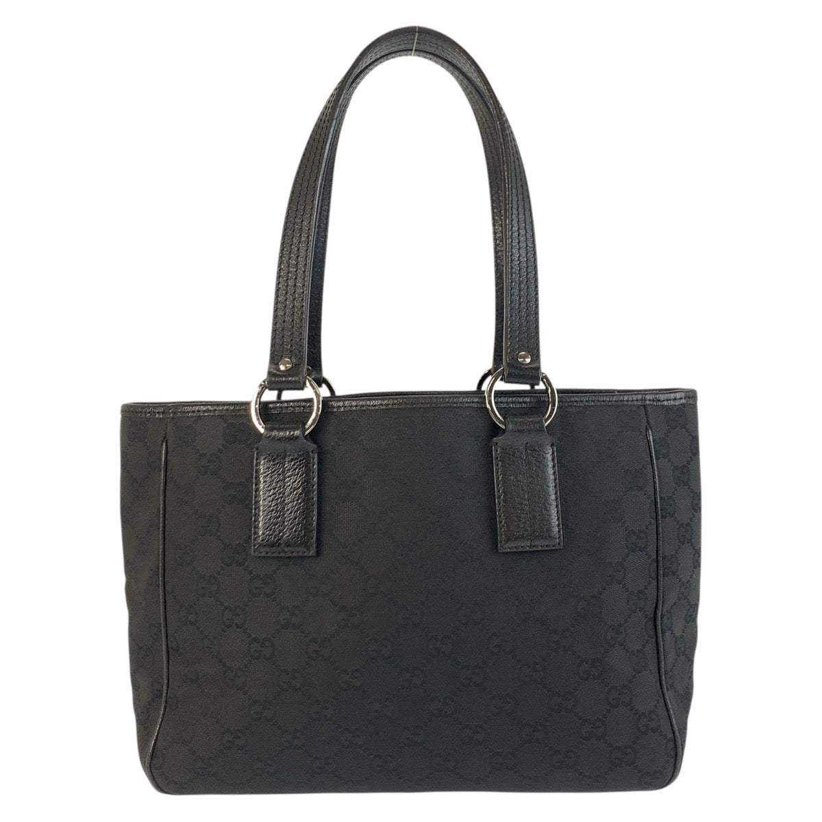 GUCCI Tote Bag 113019 GG canvas Black SilverMetal