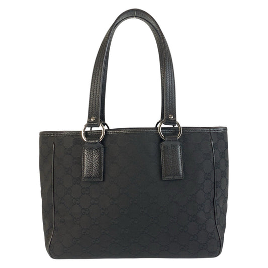 GUCCI Tote Bag 113019 GG canvas Black SilverMetal