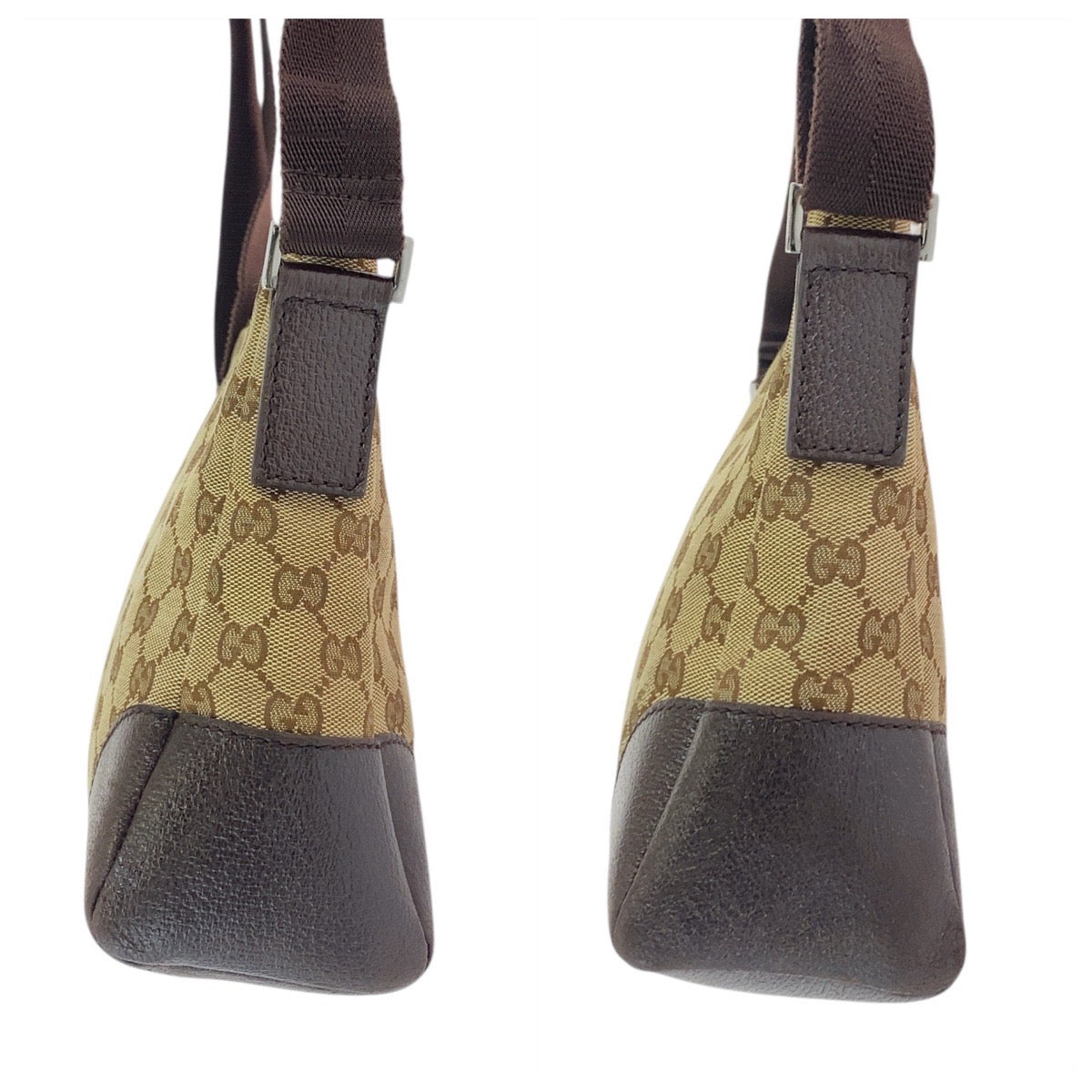 GUCCI Shoulder Bag 114 273 GG canvas Beige Brown SilverMetal