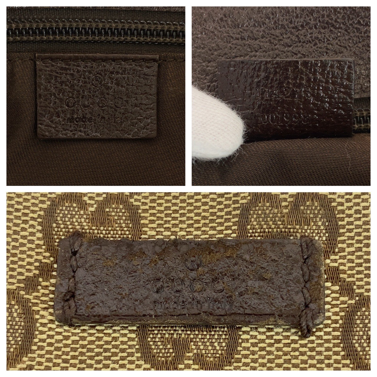 GUCCI Shoulder Bag 114 273 GG canvas Beige Brown SilverMetal