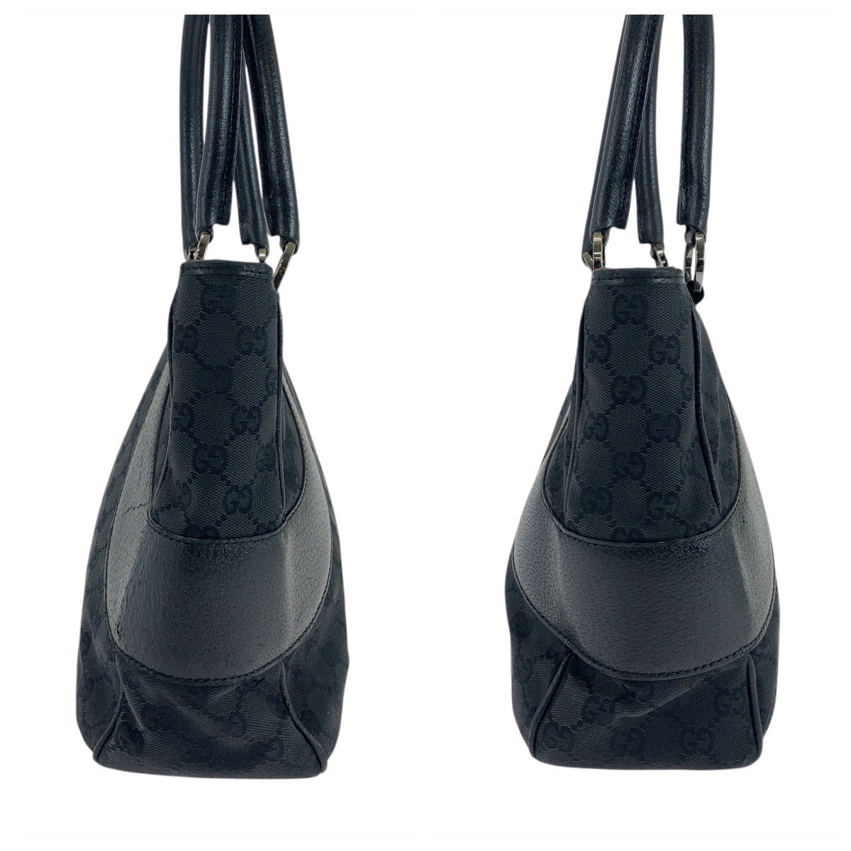 GUCCI Tote Bag 113 011 GG canvas Black SilverMetal