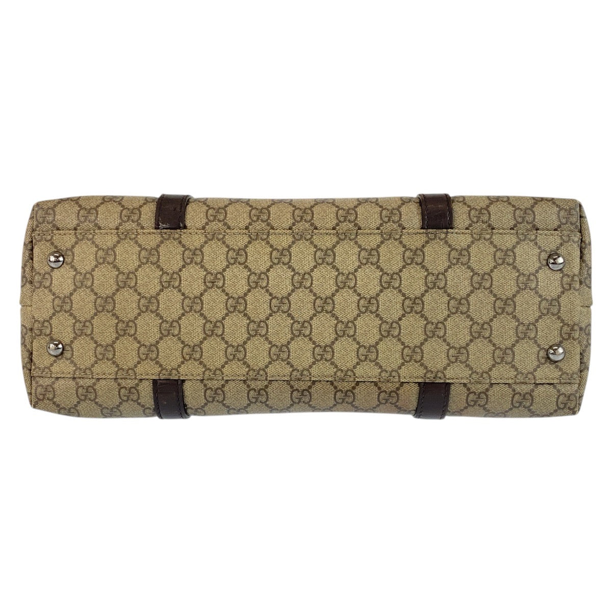 GUCCI Tote Bag 114595 GG Supreme Canvas Beige Brown SilverMetal