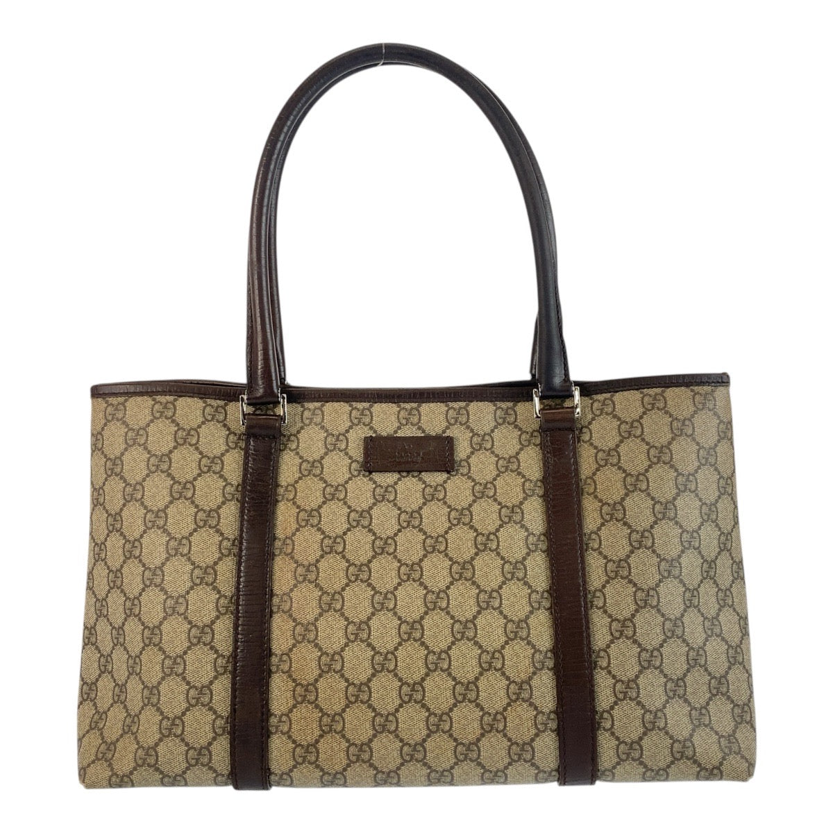 GUCCI Tote Bag 114595 GG Supreme Canvas Beige Brown SilverMetal