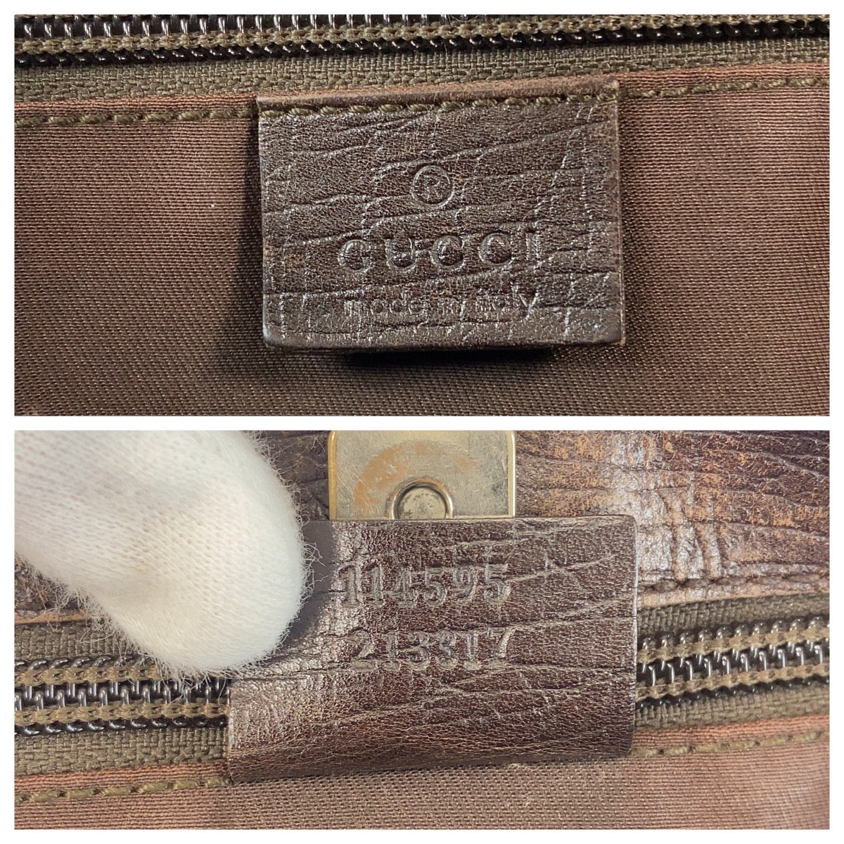 GUCCI Tote Bag 114595 GG Supreme Canvas Beige Brown SilverMetal