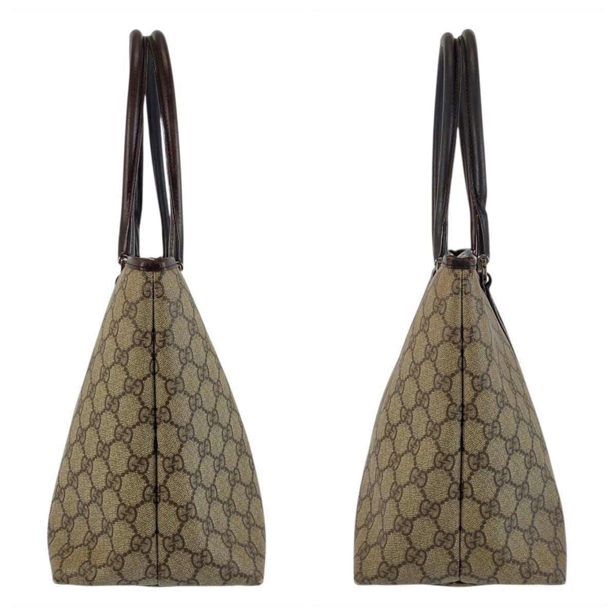 GUCCI Tote Bag 114595 GG Supreme Canvas Beige Brown SilverMetal