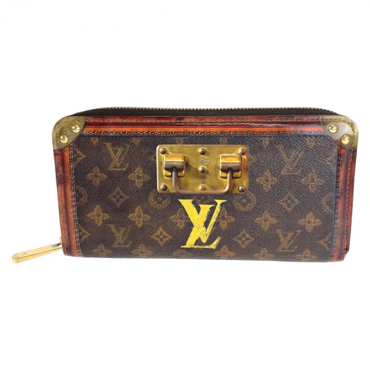 LOUIS VUITTON Long Wallet Purse M52746 Monogram canvas Brown Gold Metal monogram trunk time Zippy wallet