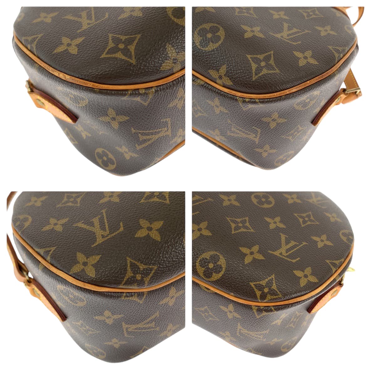 LOUIS VUITTON Shoulder Bag M51221 PVC Brown Gold Metal Monogram Blois