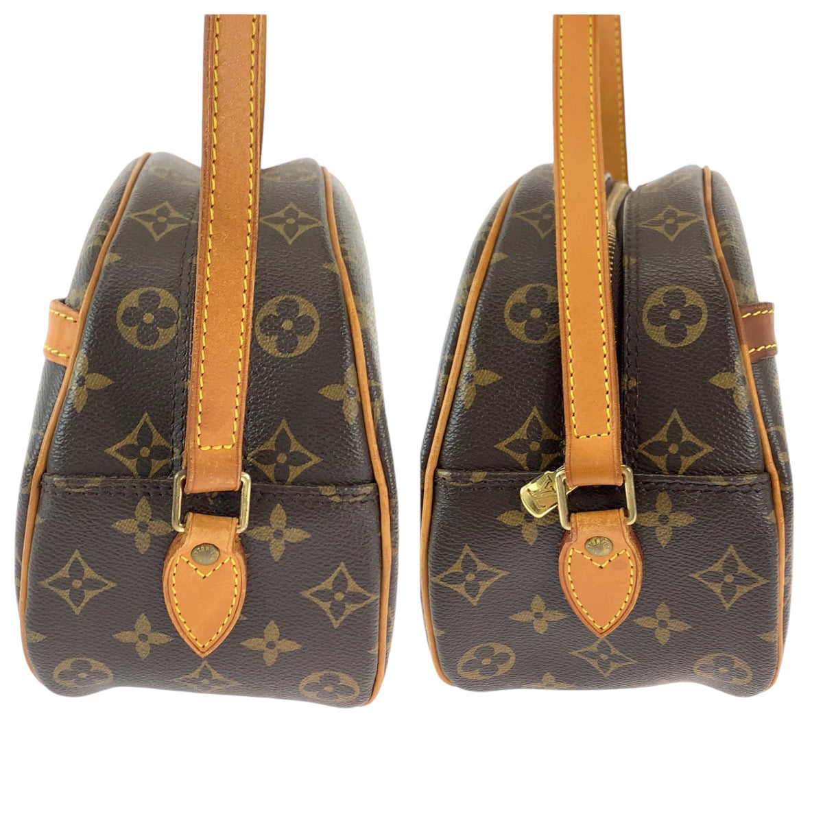 LOUIS VUITTON Shoulder Bag M51221 PVC Brown Gold Metal Monogram Blois