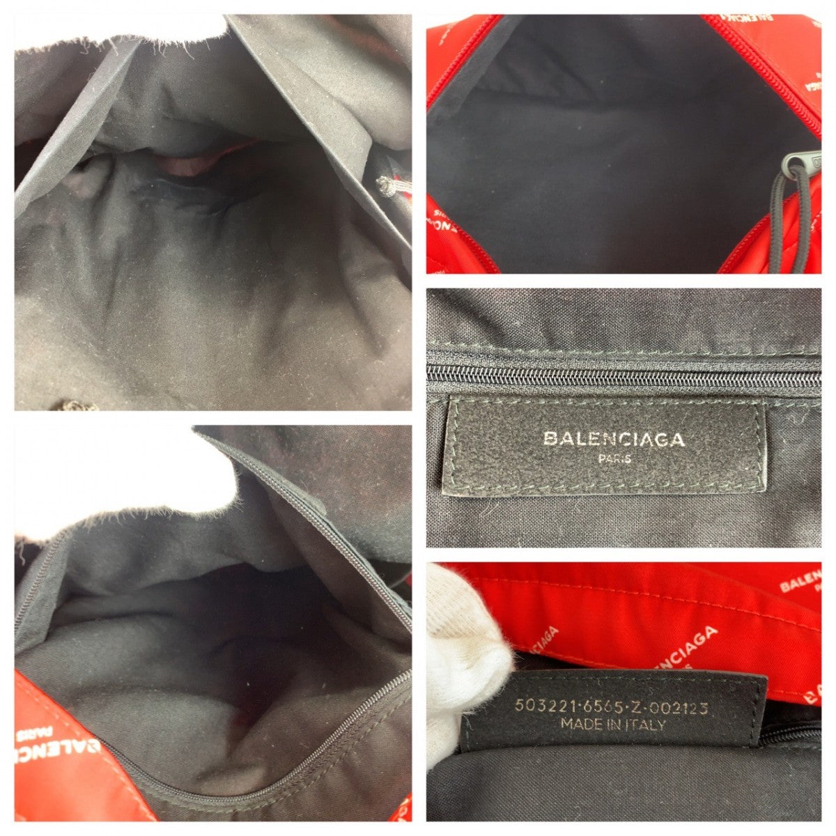 BALENCIAGA Backpack Nylon Red black Explorer