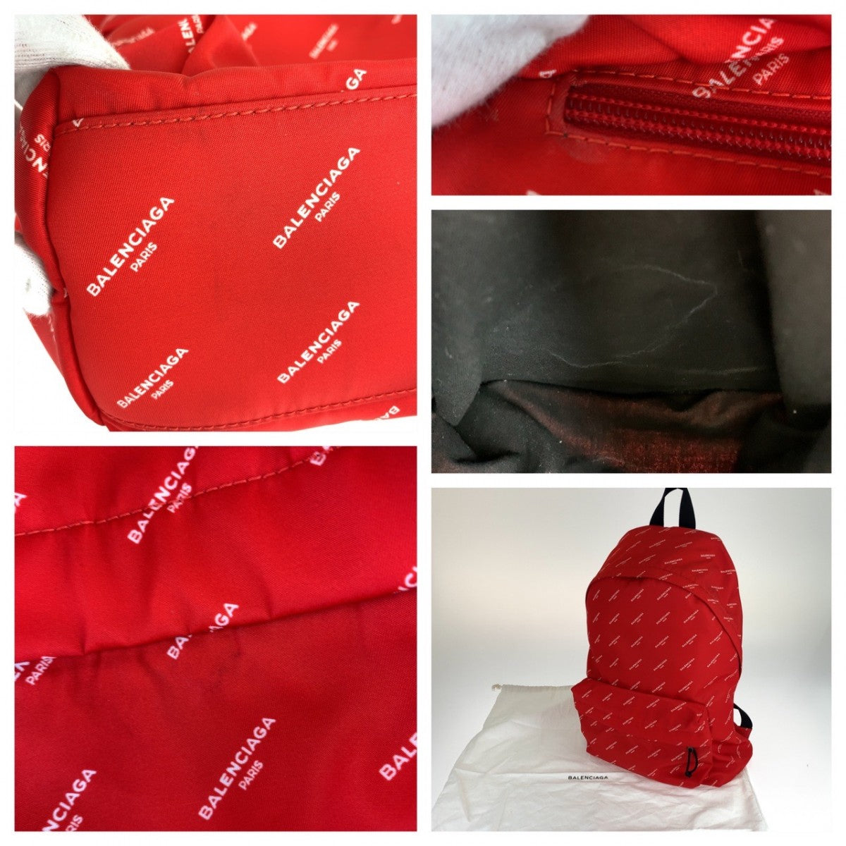 BALENCIAGA Backpack Nylon Red black Explorer