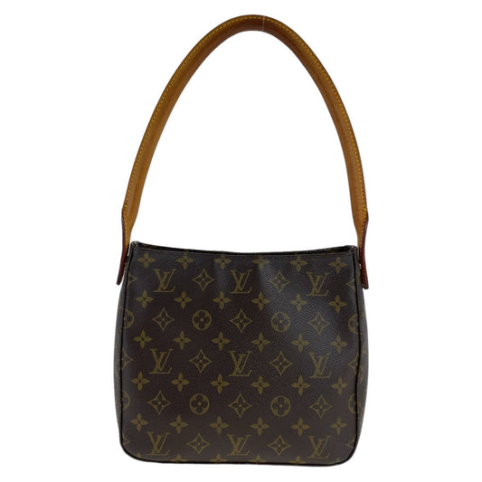 LOUIS VUITTON Shoulder Bag M51146 PVC Brown Gold Metal Monogram LoopingMM