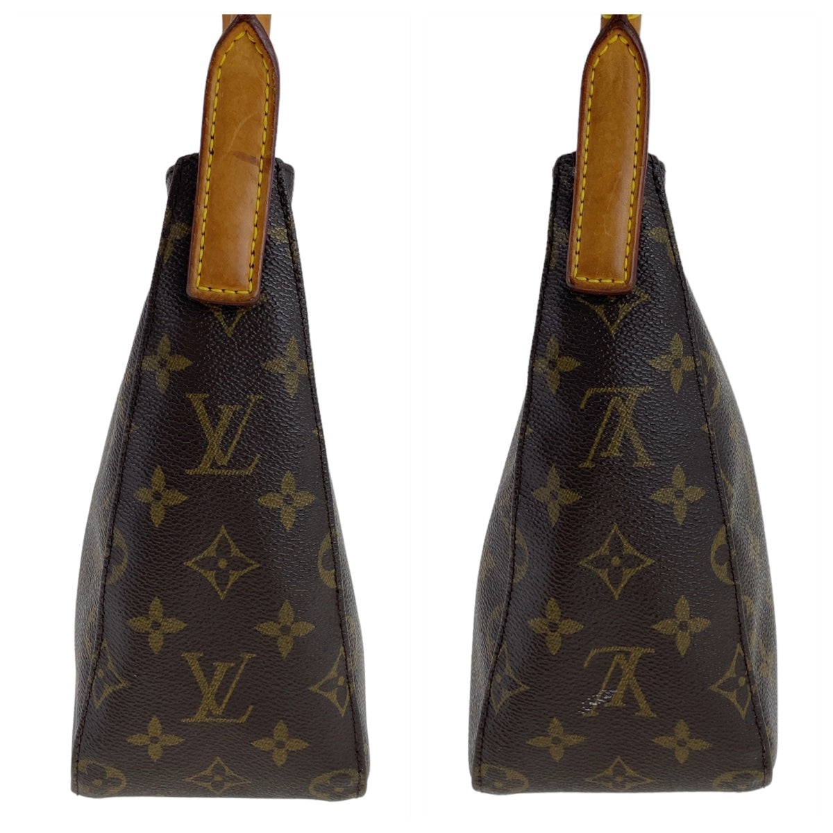 LOUIS VUITTON Shoulder Bag M51146 PVC Brown Gold Metal Monogram LoopingMM