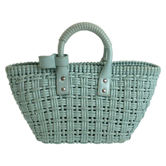 BALENCIAGA Handbag 671342 enamel Mint Green SilverMetal Enamel Basket Bistro XS