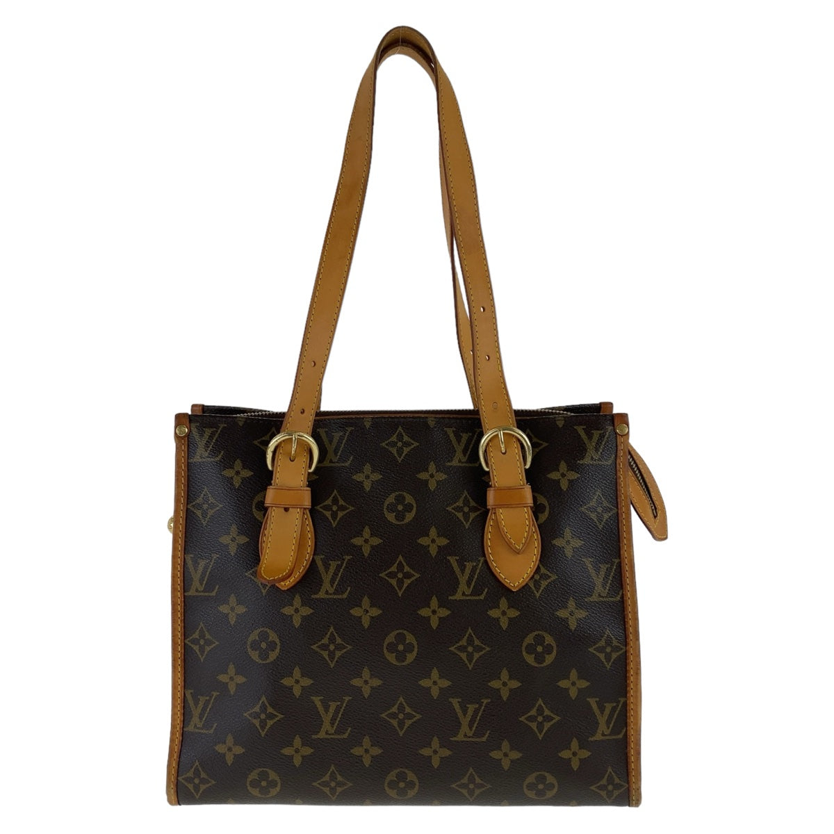 LOUIS VUITTON Tote Bag M40007 PVC Brown Gold Metal Monogram Popan cool o