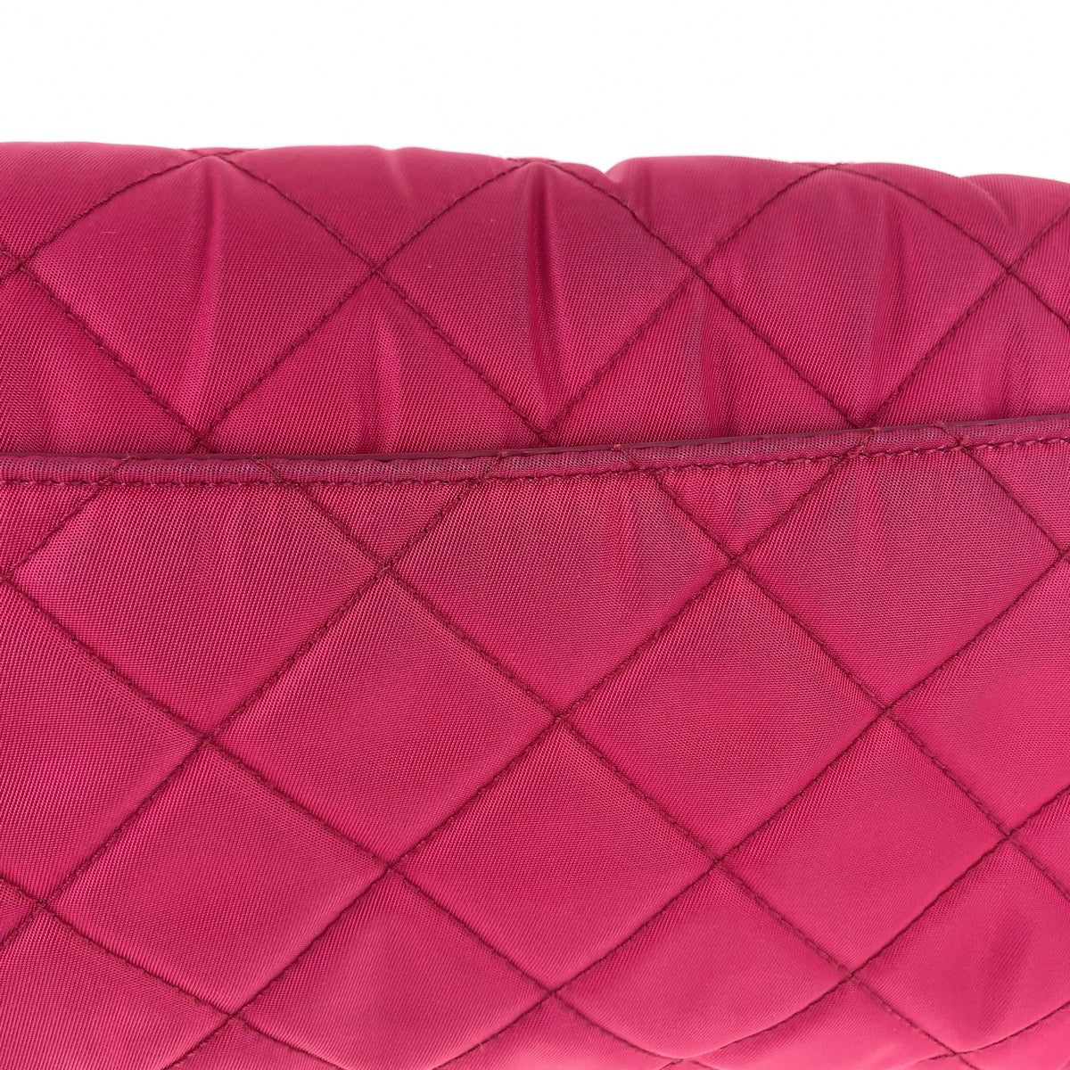 PRADA Shoulder Bag Nylon Pink SilverMetal Testuto Impuntu