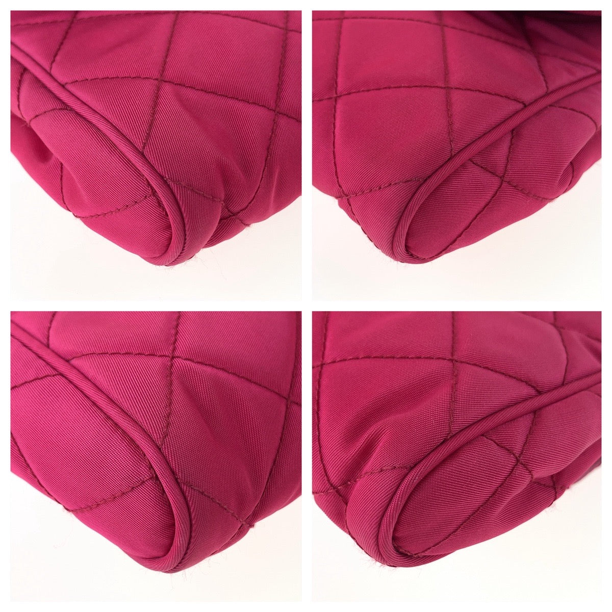 PRADA Shoulder Bag Nylon Pink SilverMetal Testuto Impuntu