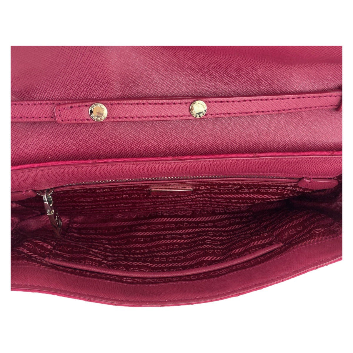 PRADA Shoulder Bag Nylon Pink SilverMetal Testuto Impuntu
