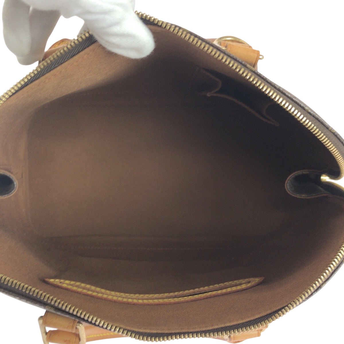 LOUIS VUITTON Handbag M51130 PVC Brown Gold Metal Monogram Alma