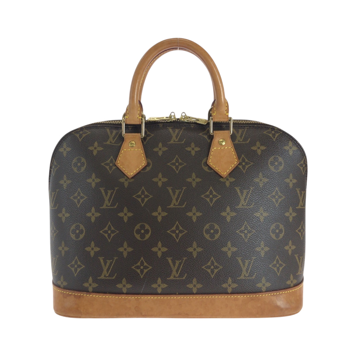 LOUIS VUITTON Handbag M51130 PVC Brown Gold Metal Monogram Alma