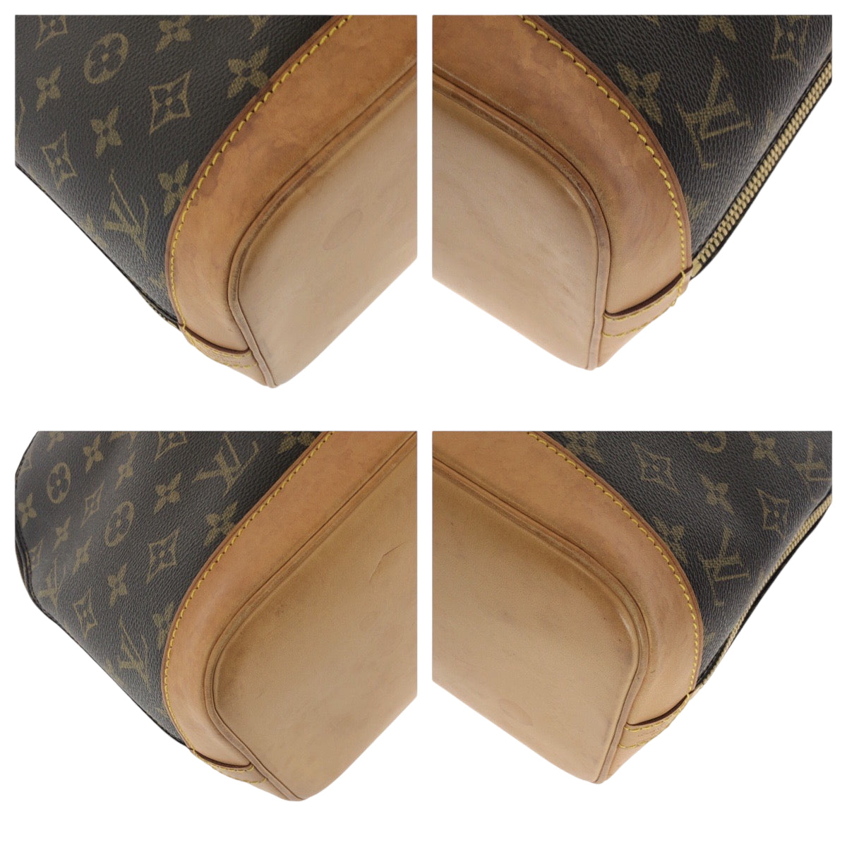 LOUIS VUITTON Handbag M51130 PVC Brown Gold Metal Monogram Alma