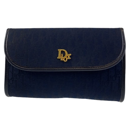 Dior Shoulder Bag canvas Navy Gold Metal Trotter