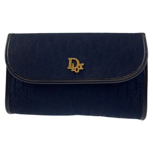 Dior Shoulder Bag canvas Navy Gold Metal Trotter