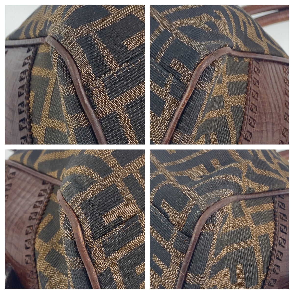 FENDI Shoulder Bag canvas Brown Zucca Pattern Etnico