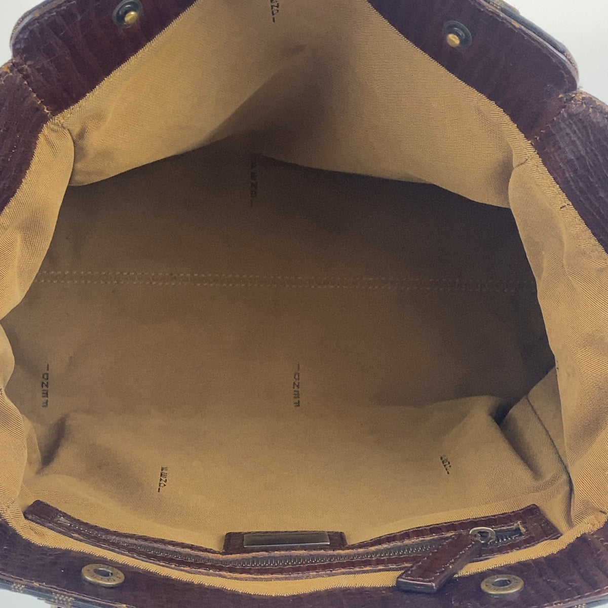 FENDI Shoulder Bag canvas Brown Zucca Pattern Etnico