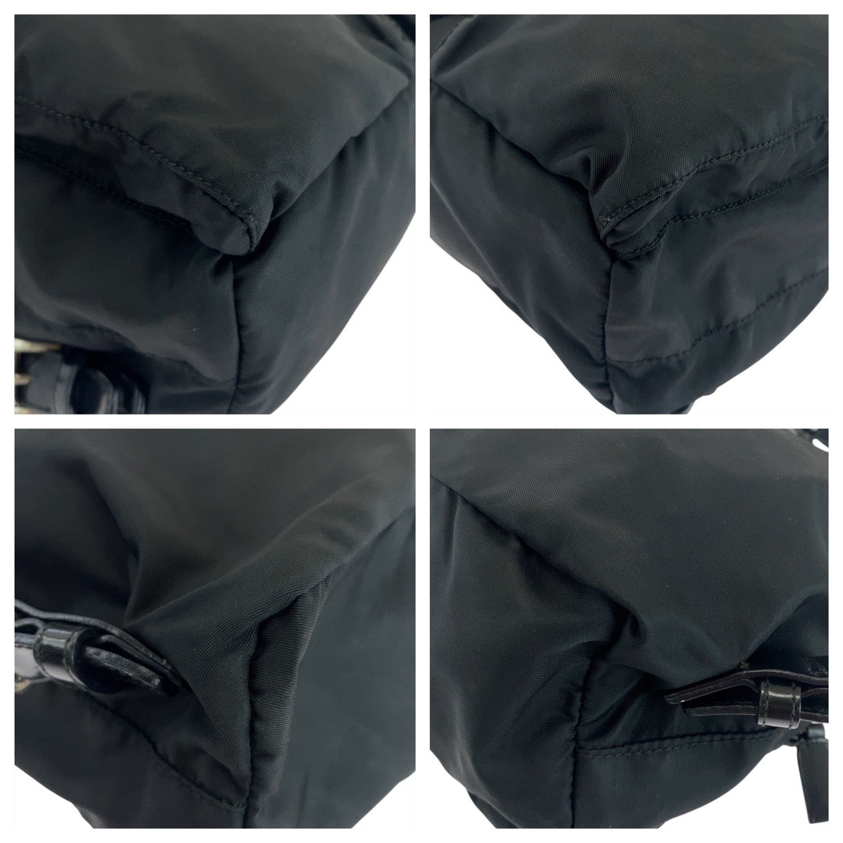 PRADA Backpack Nylon Black SilverMetal Test Triangle With logo