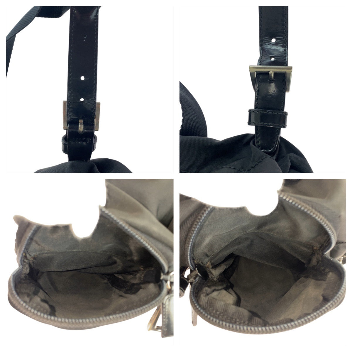 PRADA Backpack Nylon Black SilverMetal Test Triangle With logo
