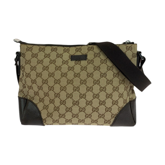 GUCCI Shoulder Bag 114273 GG canvas Beige Brown SilverMetal