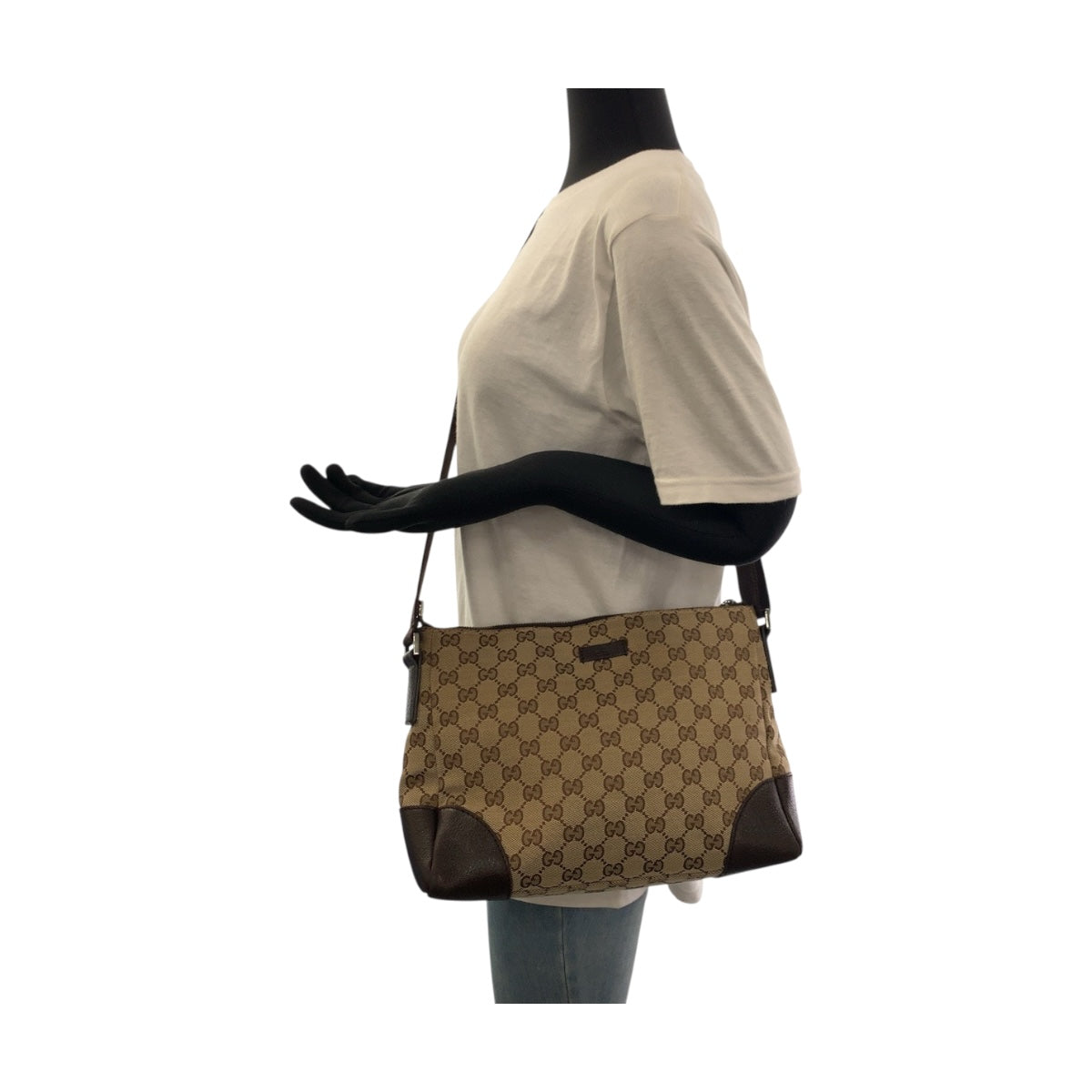 GUCCI Shoulder Bag 114273 GG canvas Beige Brown SilverMetal